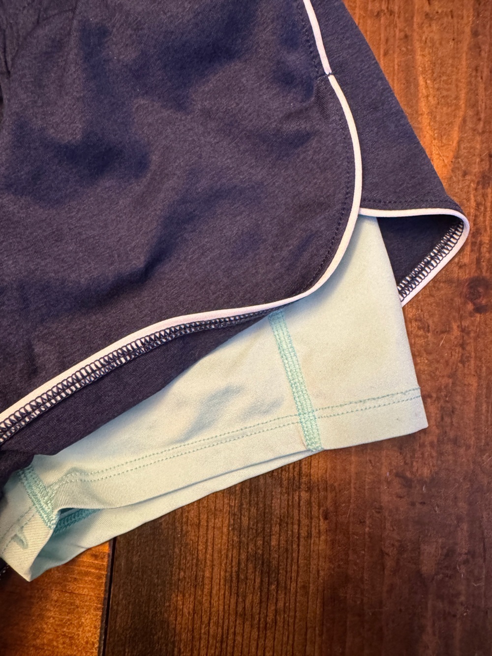 Brooks Mint Green and Navy Running Shorts - Picture 3 of 6